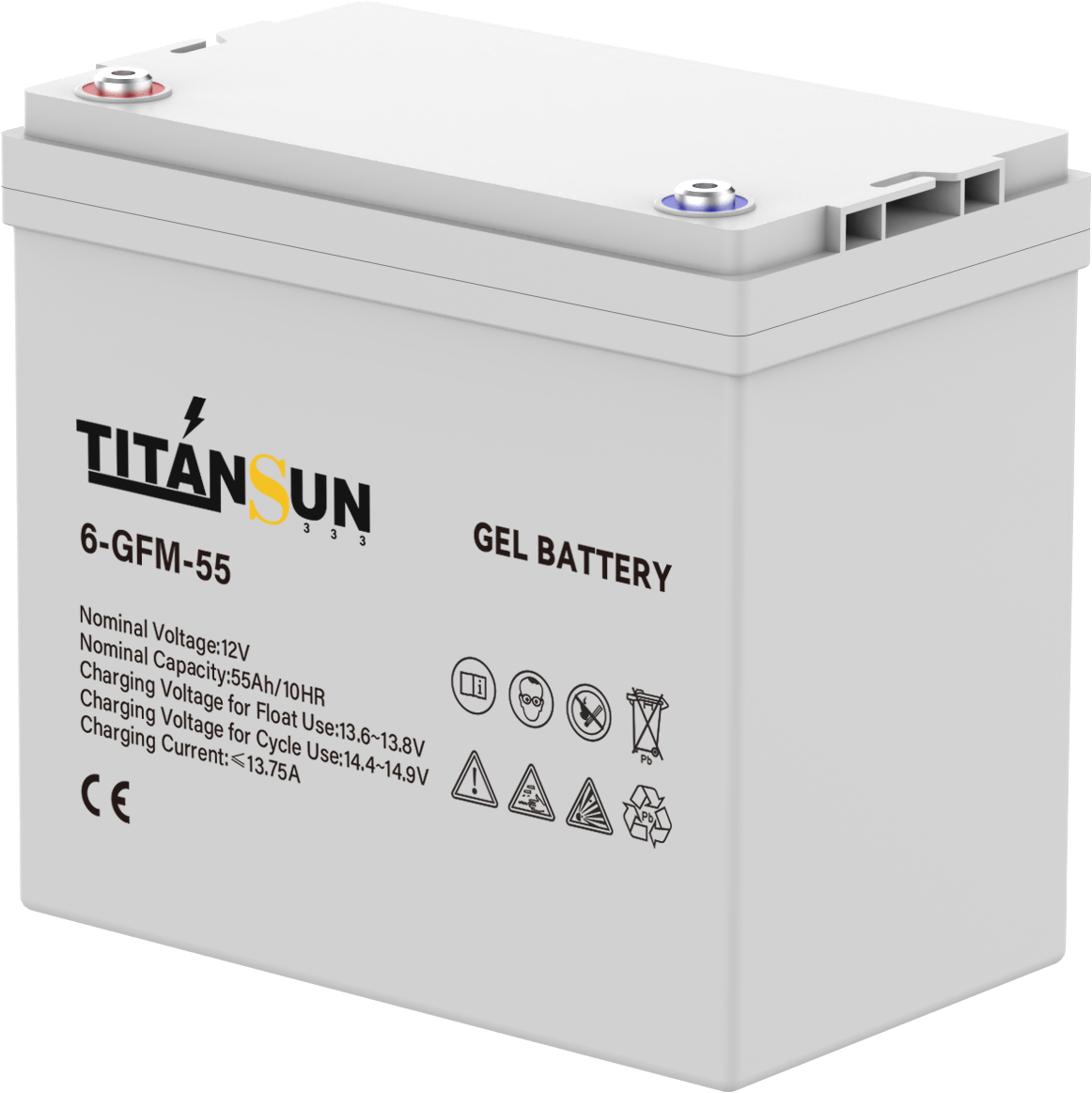 Bateria gel 12v 55ah 2400 cilos, Titansun
